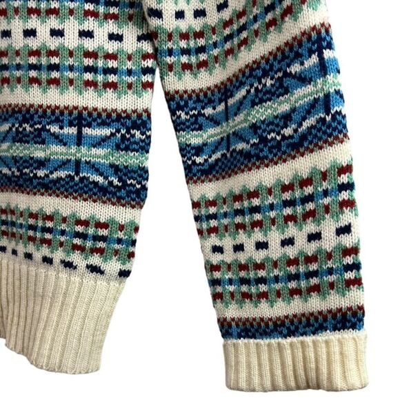 Vintage 70s Ricki Collared Crewneck Argyle Stripe Sweater Medium - Picture 8 of 11